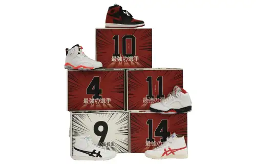 Jordan Vintage Basketball Shoes Men's High Top Red White