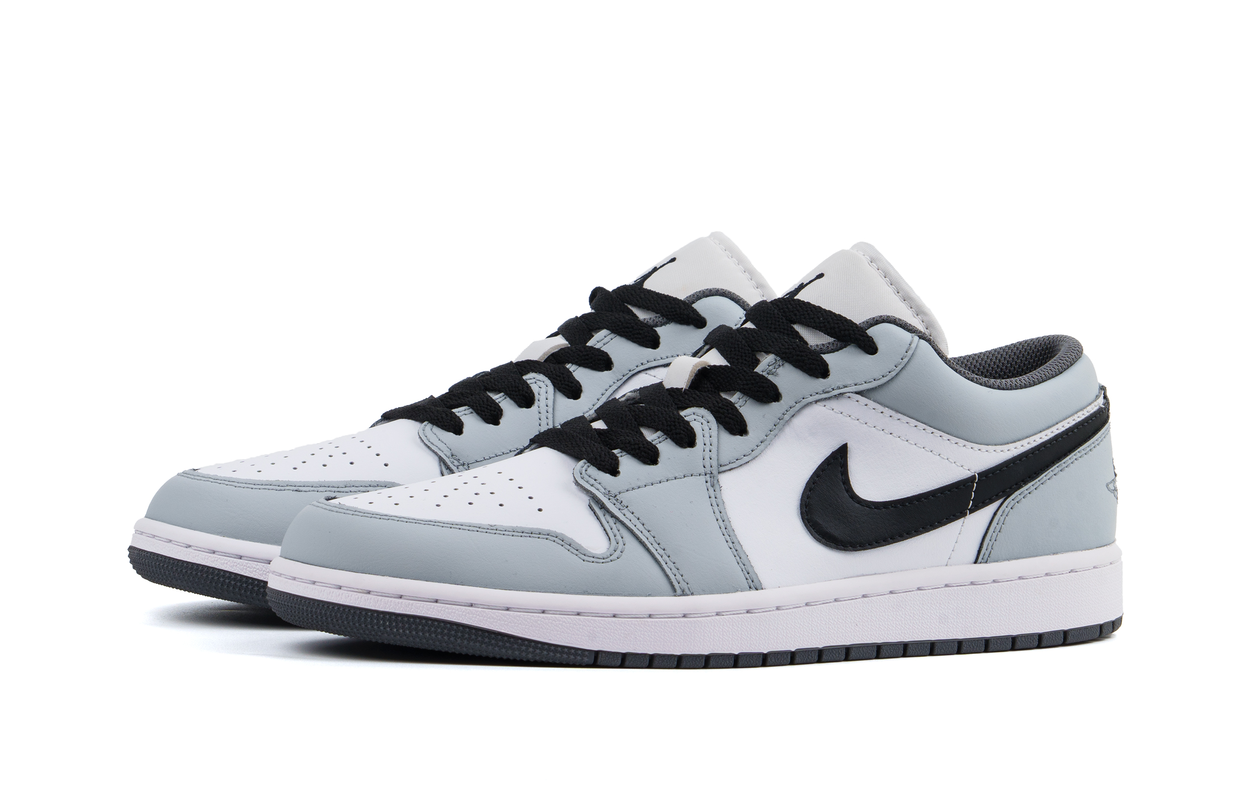 Jordan Air Jordan 1 Cushioning Abrasion Resistant Impact Resistant Low top Vintage Basketball Shoes Unisex Light Gray