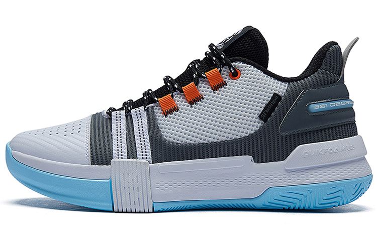 361° Burning War Abrasion Resistant Slip Resistant Low top Basketball Shoes Men’s White Gray