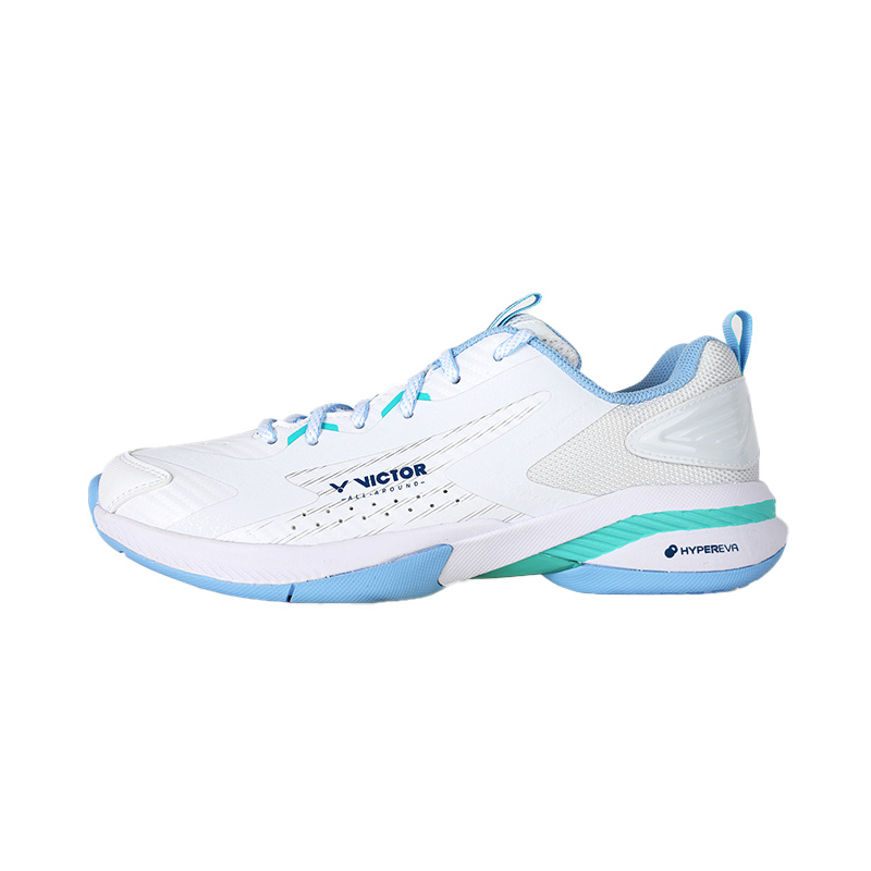 VICTOR 970TD Cushioning Slip Resistant Abrasion Resistant Low top Badminton Shoes Unisex White Blue