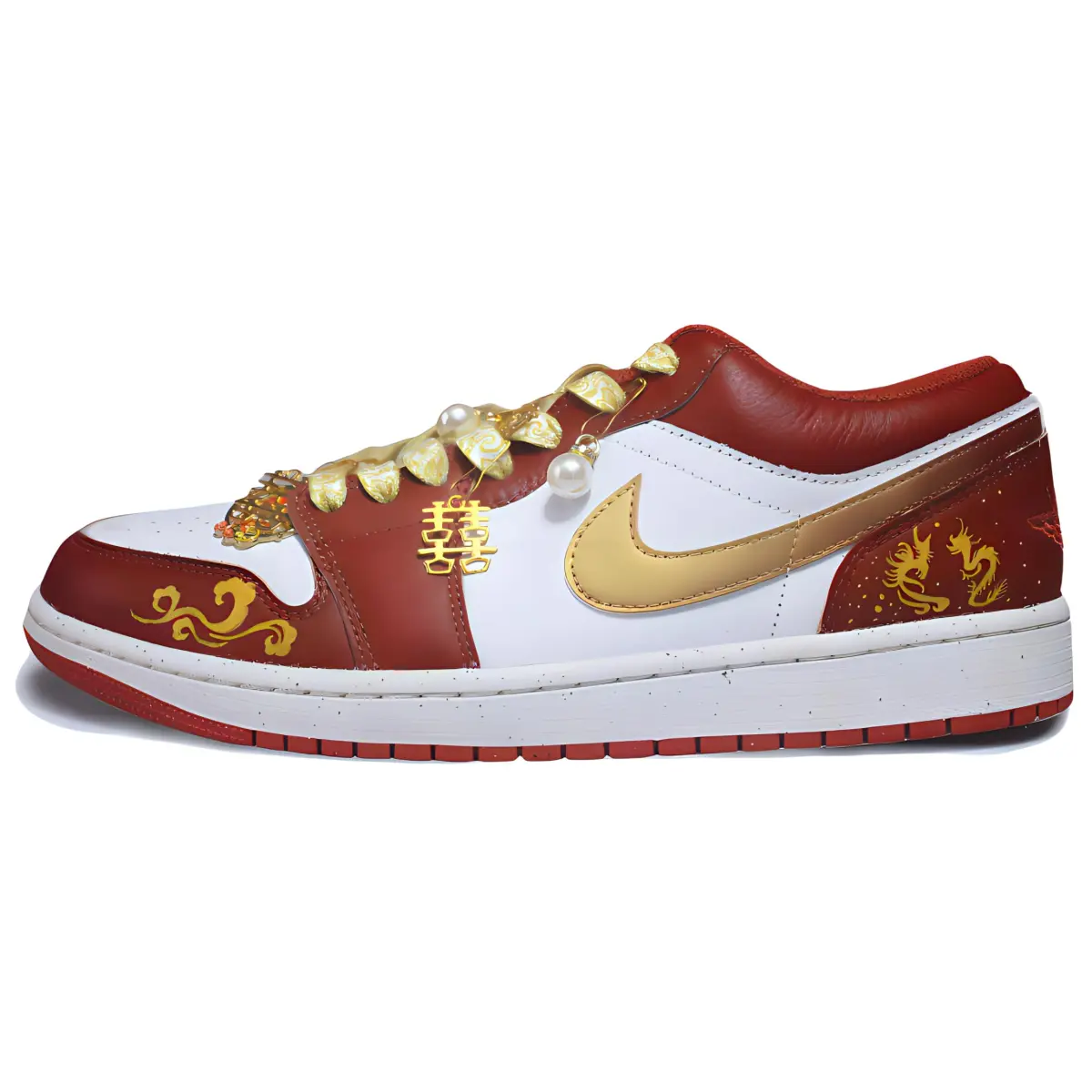 Jordan AJ1 Vintage Basketball Shoes Men's Low Top White