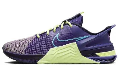Nike Metcon 8 FlyEase AMP non-slip, wear-resistant, breathable, low-cut training shoes, purple, yellow, and blue