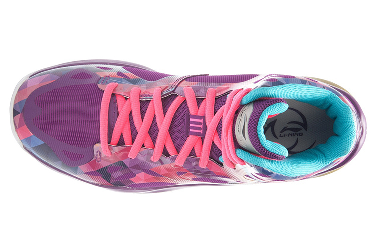 Li Ning SONIC 3 Mesh Cushioning Abrasion Resistant High top Basketball Shoes Men’s Purple Gold