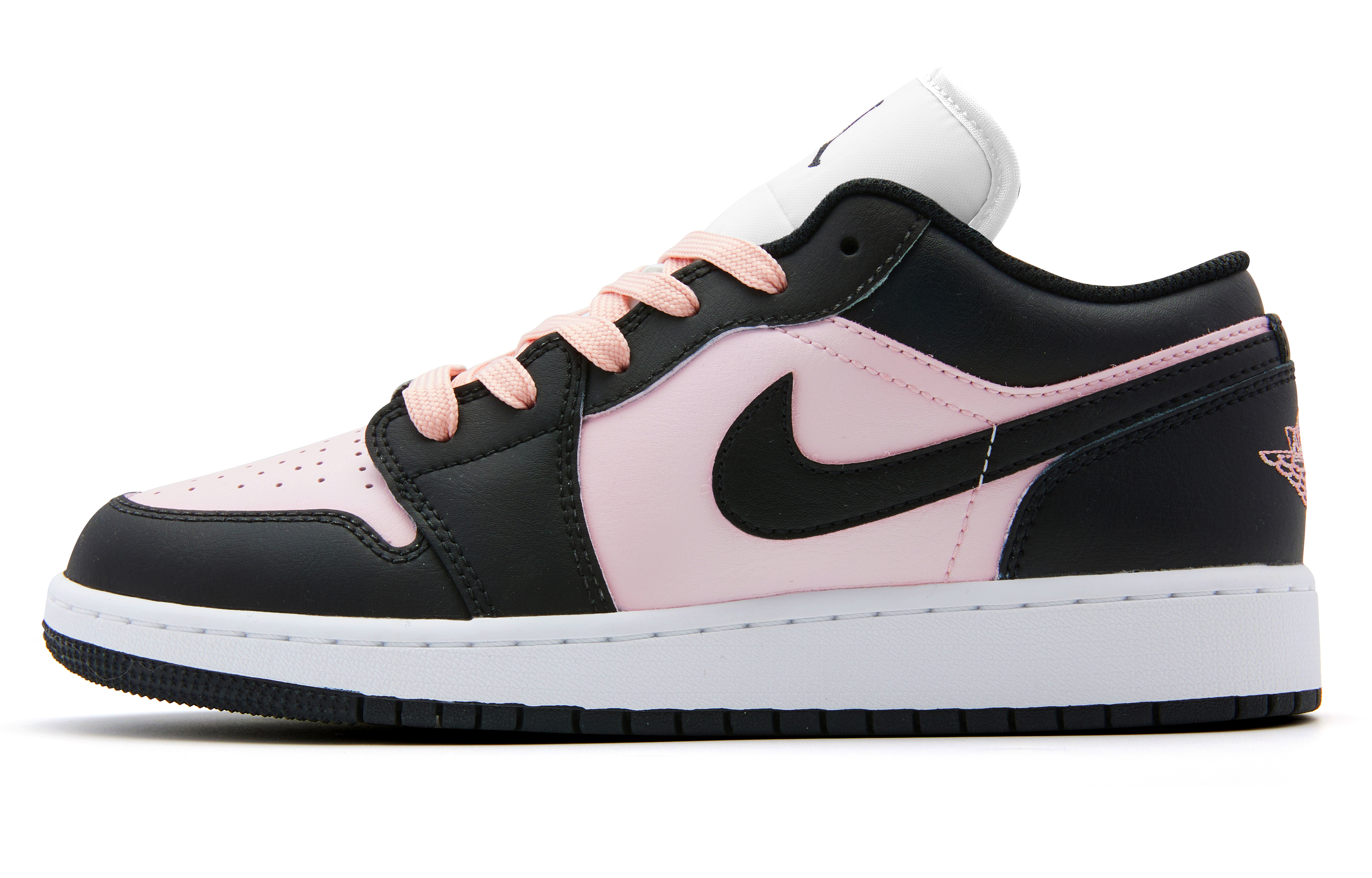 Jordan Air Jordan 1 Cushioning Slip Resistant Abrasion Resistant Low top Vintage Basketball Shoes Women’s Black Pink