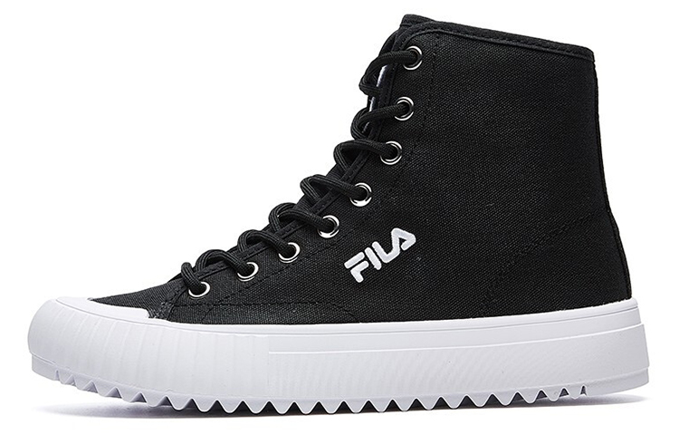FILA Trail Abrasion Resistant High top Canvas Shoes Women's Black White