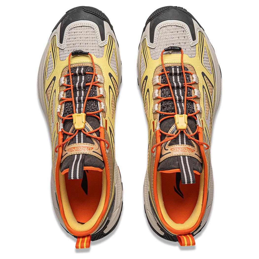 Li Ning Outdoor CF Tracing Cushioning Slip Resistant Abrasion Resistant Low top Hiking Shoes Unisex Yellow Brown