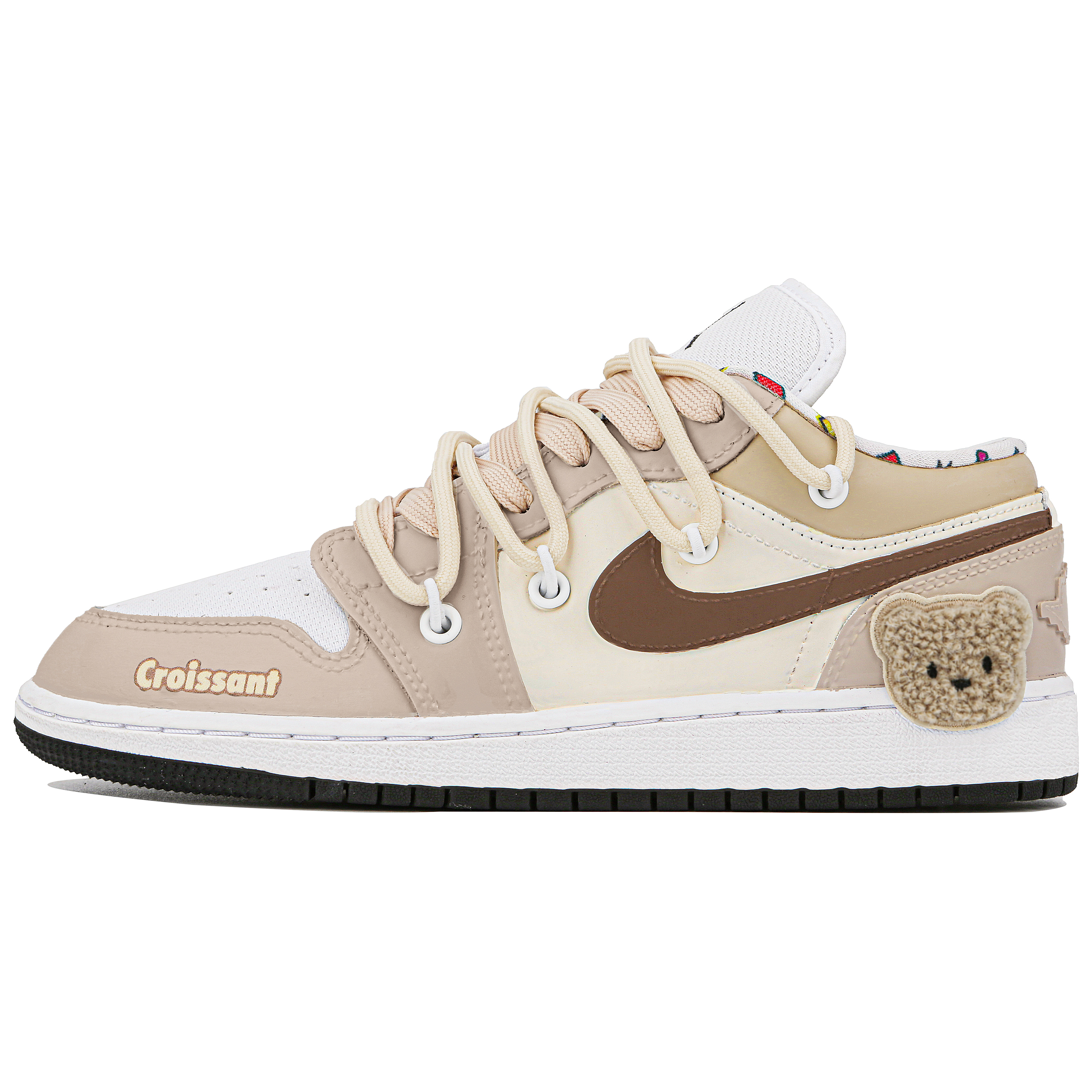 Jordan Air Jordan 1 Bear Puffy Abrasion Resistant Low top Vintage Basketball Shoes GS Brown