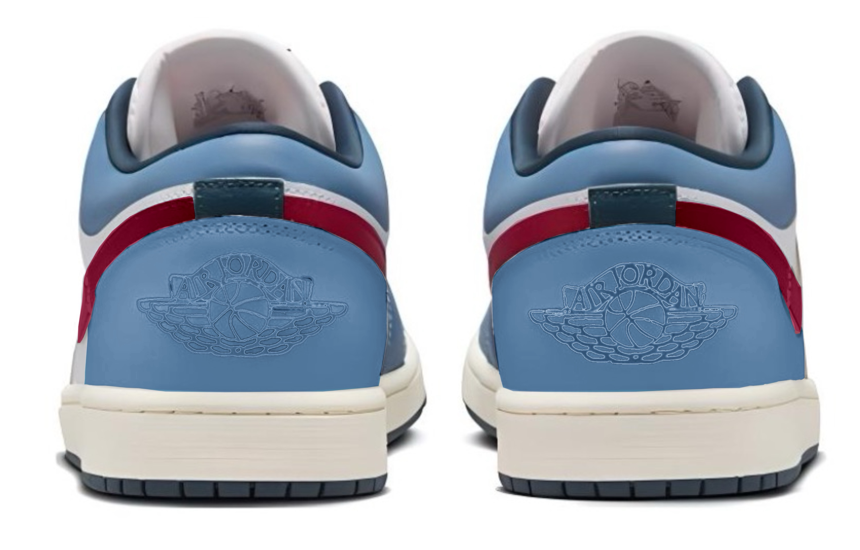 Jordan Air Jordan 1 Low top Basketball Shoes Men’s White Blue Red