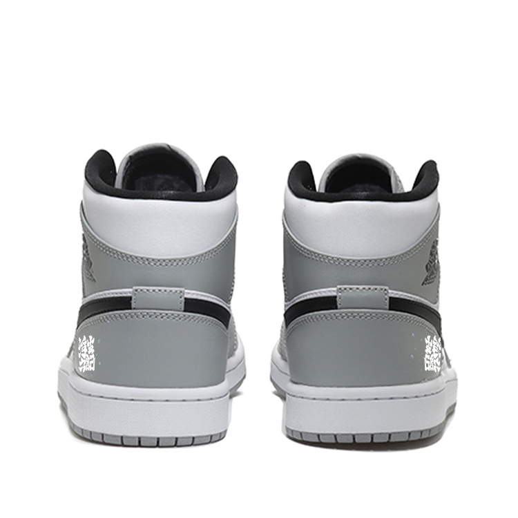 Jordan Air Jordan 1 Slip Resistant Abrasion Resistant Mid top Vintage Basketball Shoes Men’s Smoke Gray