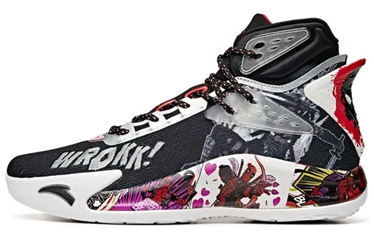 ANTA KT5 Basketball Shoes Men's High Top Black/White/Red