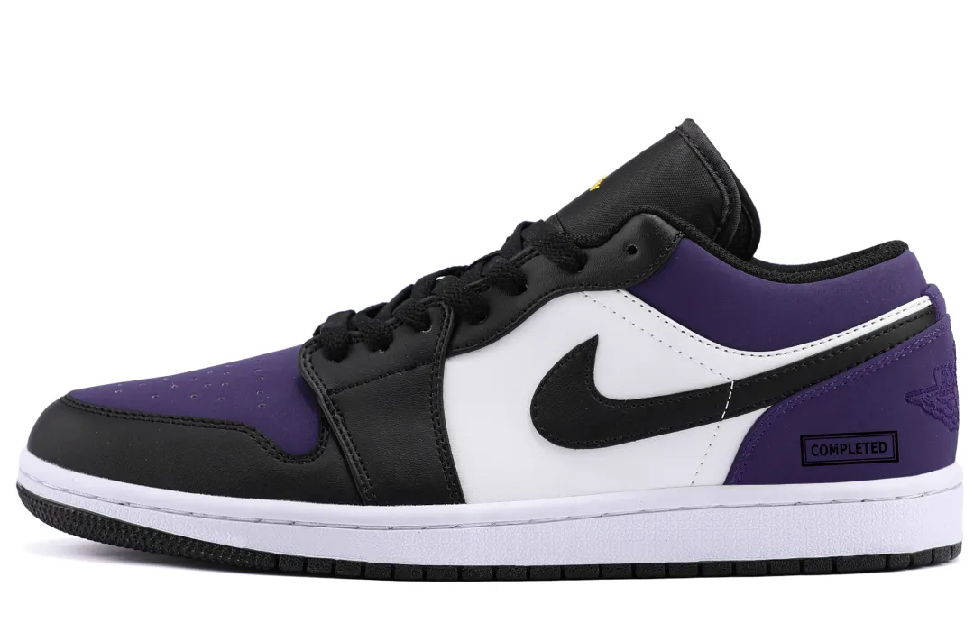 Jordan Air Jordan 1 Height Increasing Height Increasing Low top Vintage Basketball Shoes Unisex Purple Black