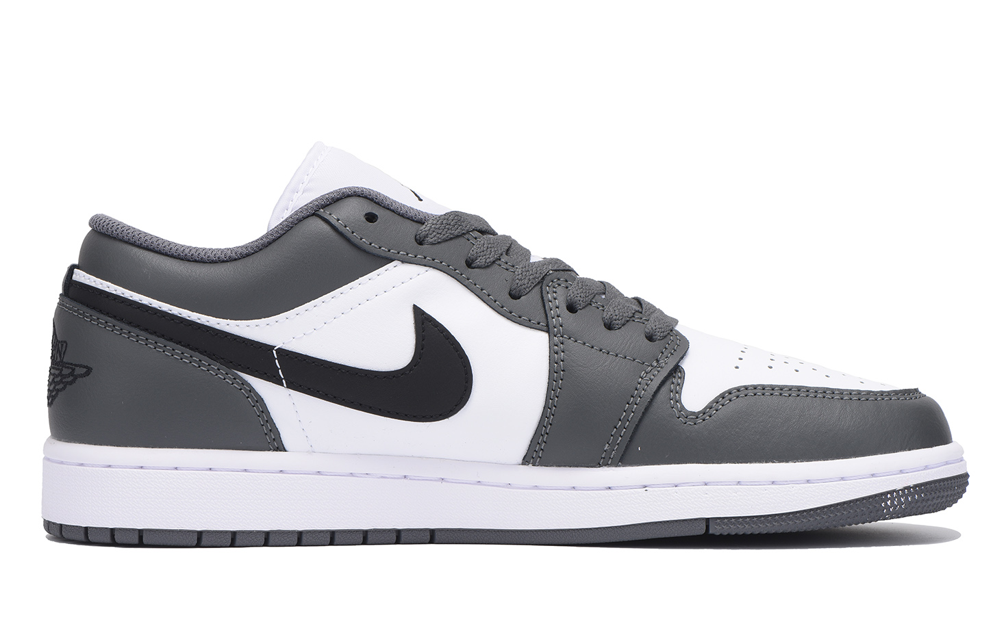 Jordan Air Jordan 1 Slip Resistant Coverage Low top Vintage Basketball Shoes Unisex Black Gray