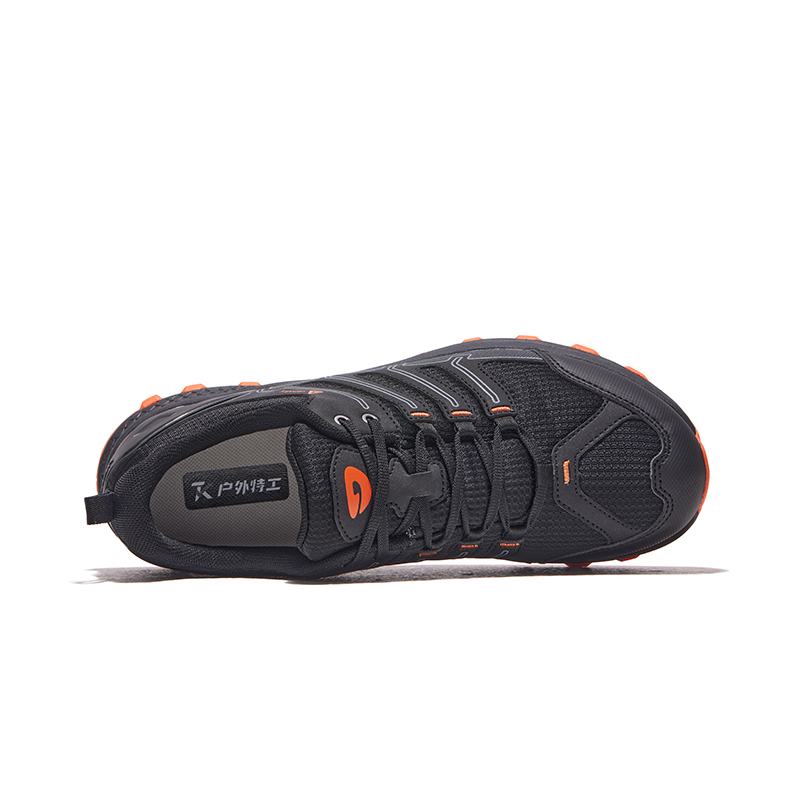 HOT POTATO Wear resistant, Lightweight, Breathable, And Non slip. Low top Hiking Shoes Unisex Black Orange
