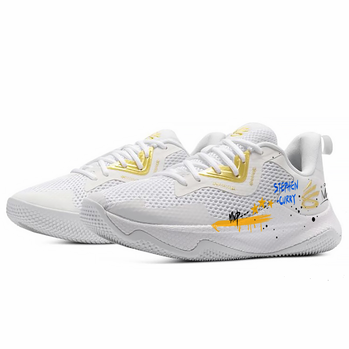 Under Armour Curry Splash 3 Slip Resistant Abrasion Resistant Low top Basketball Shoes Men’s White