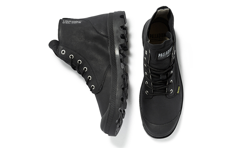 Palladium Pampa Hi Ul Leather II Slip Resistant, Abrasion Resistant, Breathable High top Canvas Shoes Unisex Black