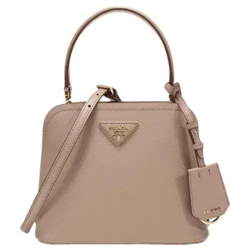 PRADA Matinee Shoulder Bag, Crossbody Bag Cow Leather Handbag Mini Women's Milk Tea