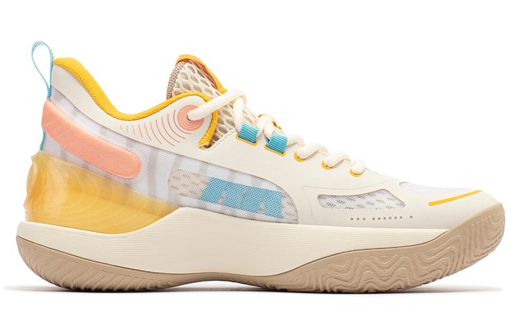 361° AG Cushioning Slip Resistant Abrasion Resistant Low top Basketball Shoes Men’s Beige