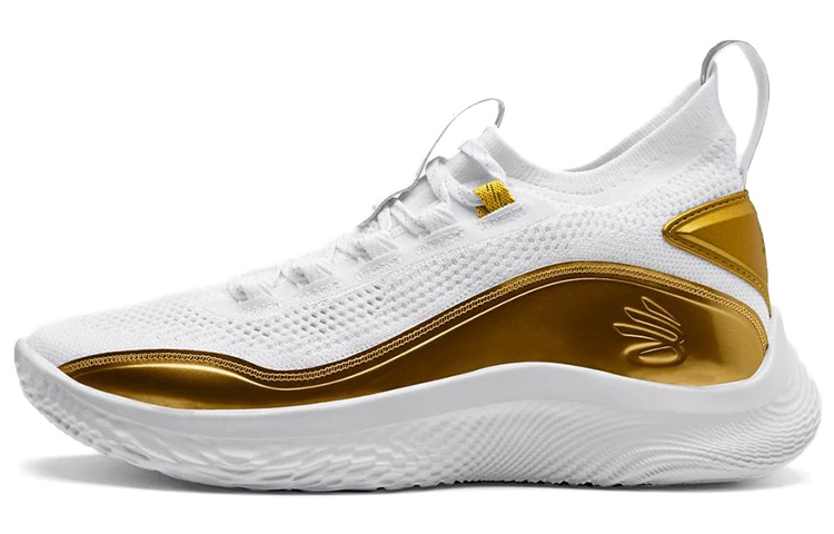 Кроссовки Under Armour Curry 8 Flow (бело-золотые)