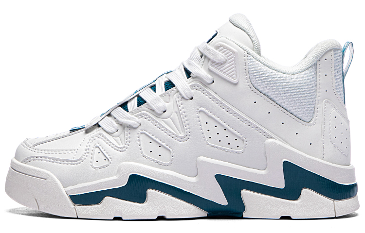 Kappa Slip Resistant Mid top Vintage Basketball Shoes Unisex White Green