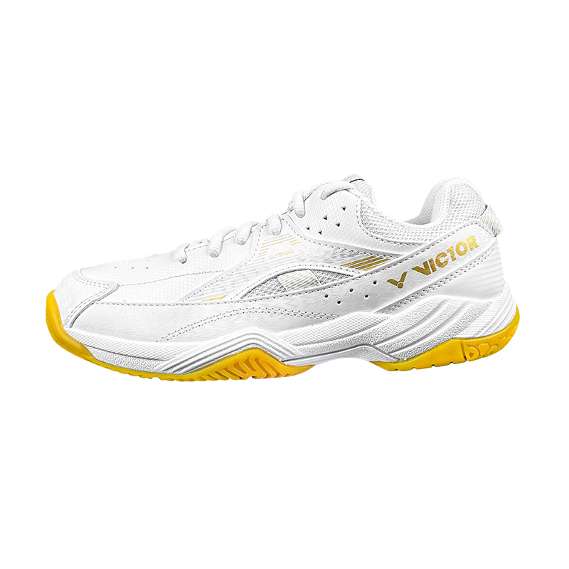 VICTOR Abrasion Resistant Coverage Support Low top Badminton Shoes Men’s White Gold