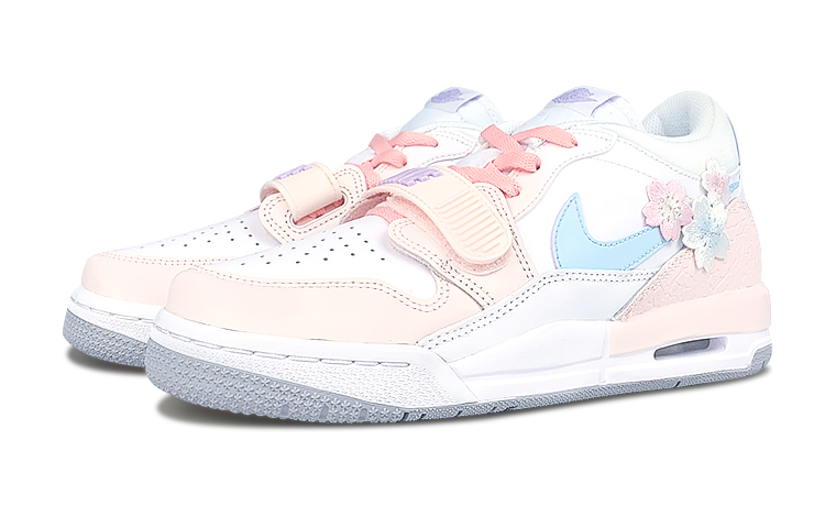 Jordan Legacy 312 Low top Vintage Basketball Shoes GS Pink White Blue