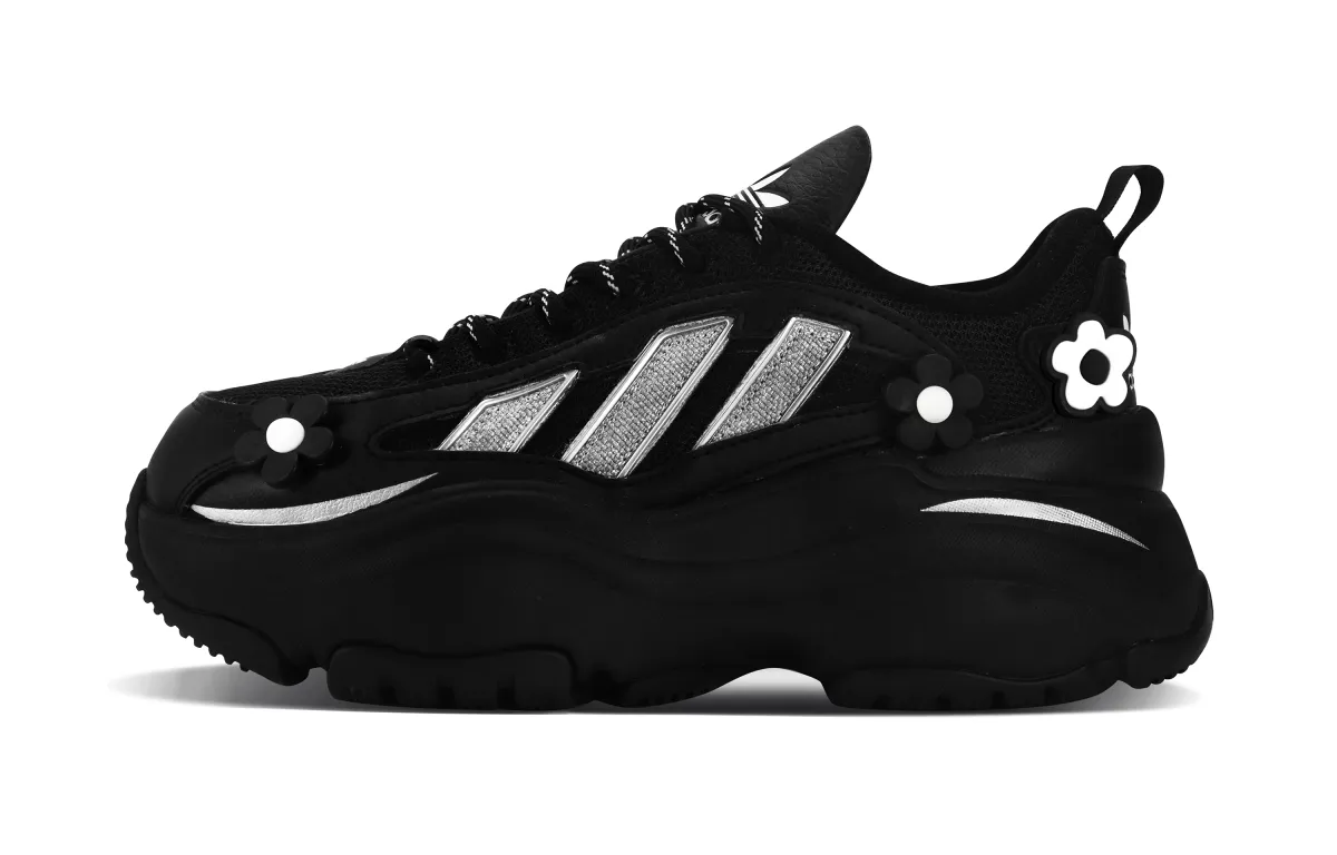 Adidas Originals OZGAIA Abrasion Resistant Abrasion Resistant Low top Chunky Sneakers Unisex Black Silver