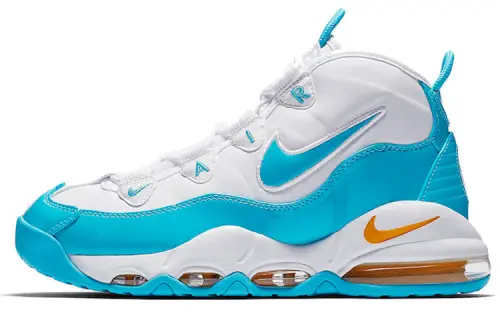 Nike Air Max Uptempo 95 Blue Fury patent leather cool versatile high-top retro basketball shoes men's blue and white