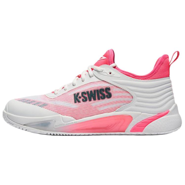 K·SWISS Cushioning Abrasion Resistant Support Low top Tennis Shoes Men’s White Pink