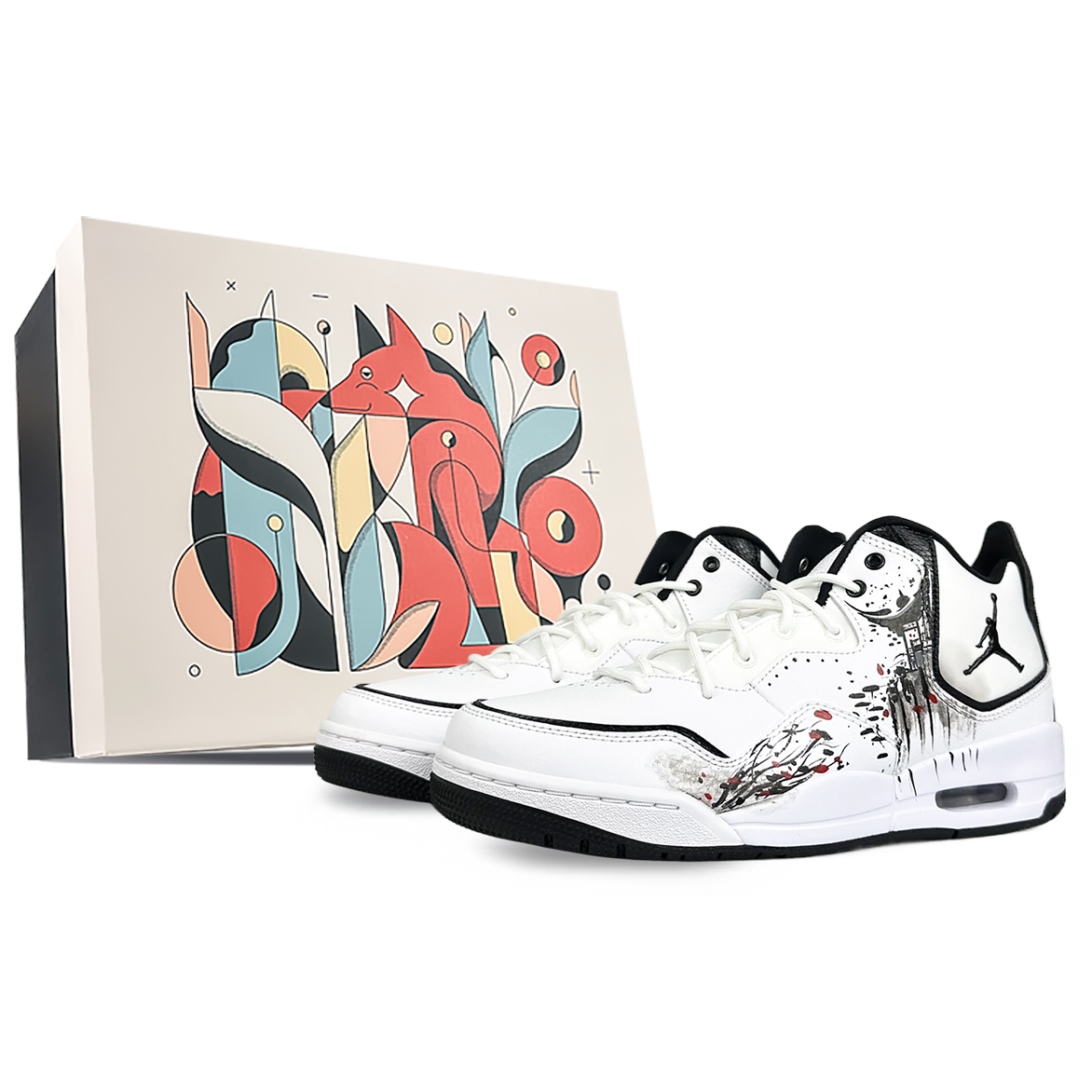 Jordan Courtside 23 Slip Resistant Abrasion Resistant Mid top Vintage Basketball Shoes Men’s Black White