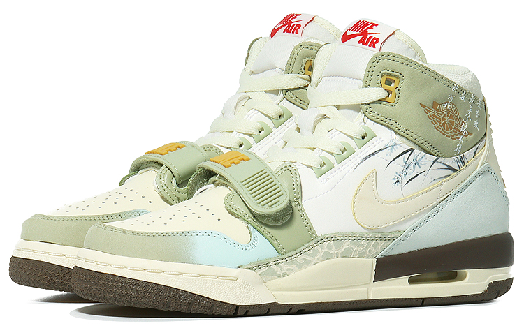 Jordan Legacy 312 High top Vintage Basketball Shoes GS Beige Green