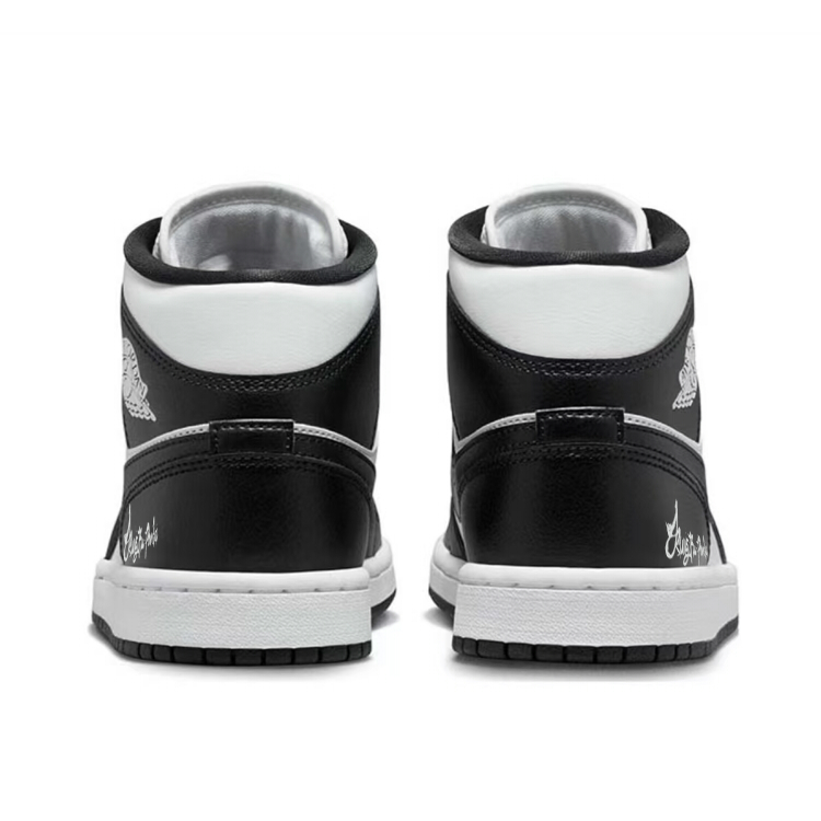 Jordan Air Jordan 1 Wear resistant And Lightweight Mid top Vintage Basketball Shoes Women’s Black