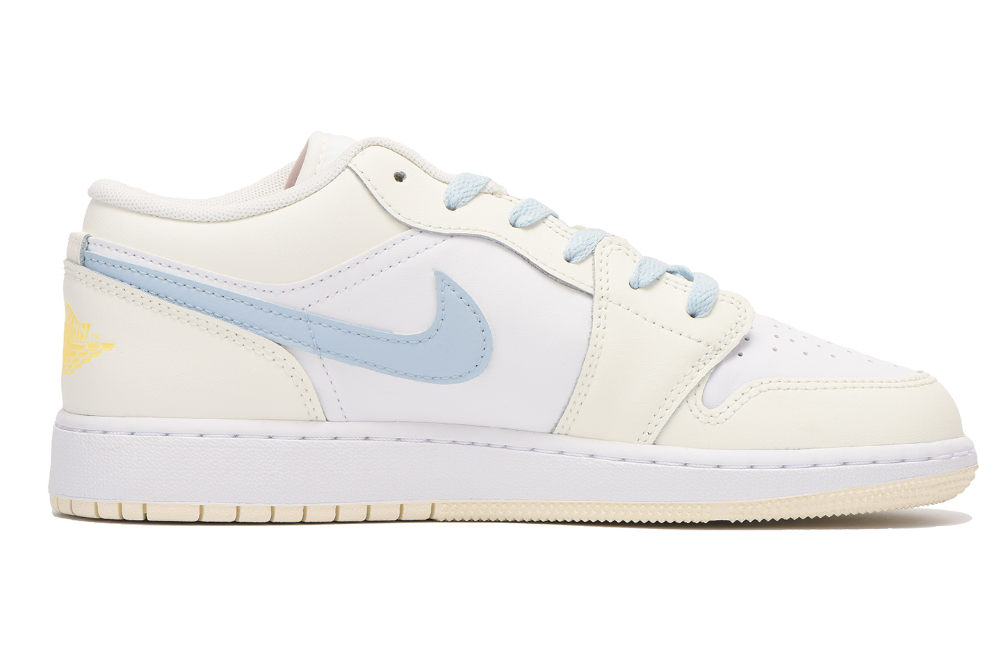 Jordan Air Jordan 1 Slip Resistant Abrasion Resistant Low top Vintage Basketball Shoes GS Yellow Blue