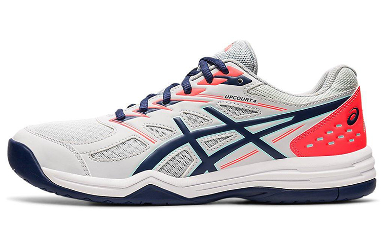 Asics Gel Upcourt 4 Lightweight Cushioning Abrasion Resistant Breathable Low top Training Shoes Men's White Navy Blue