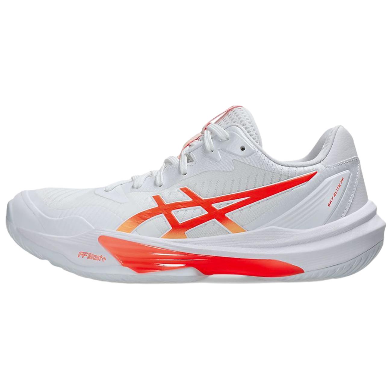 ASICS Sky Elite FF 3 comfortable and soft volleyball shoes for women, white and red