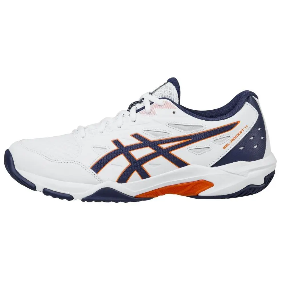ASICS Gel Rocket 11 Soft And Comfortable Abrasion Resistant Low top Training Shoes Men's White 2E Width