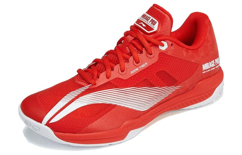 Li Ning Shadow Speed Pro Rubber Cushioning Slip Resistant Low top Badminton Shoes Unisex Red