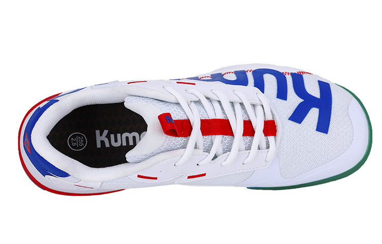 KUMPOO Flip Collection, Light Wheel D72 Textile, Synthetic Leather Low top Badminton Shoes Unisex White