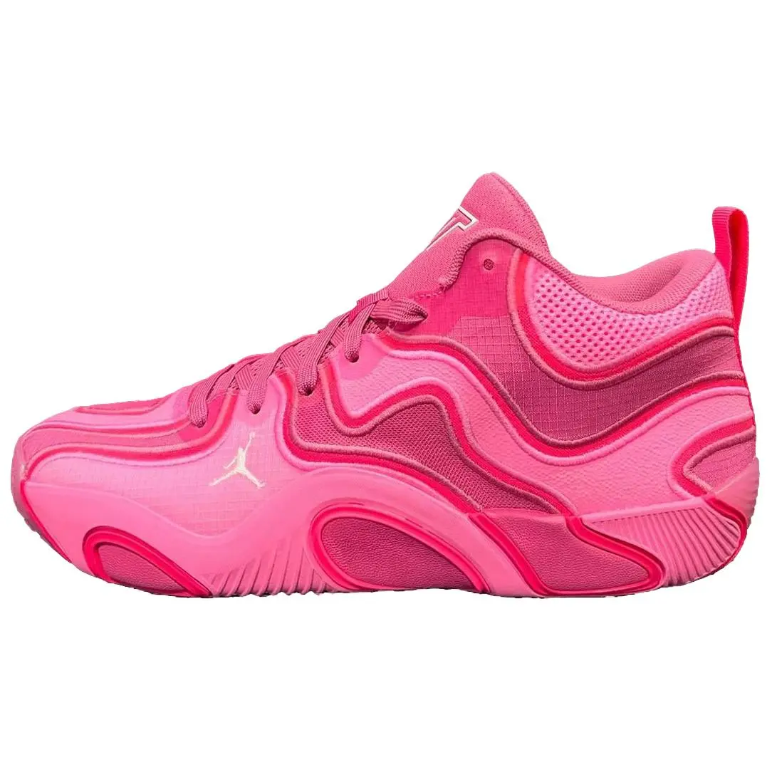 Jordan Tatum 3 Slip Resistant Abrasion Resistant Slip Resistant Abrasion Resistant Mid top Basketball Shoes Unisex Pink