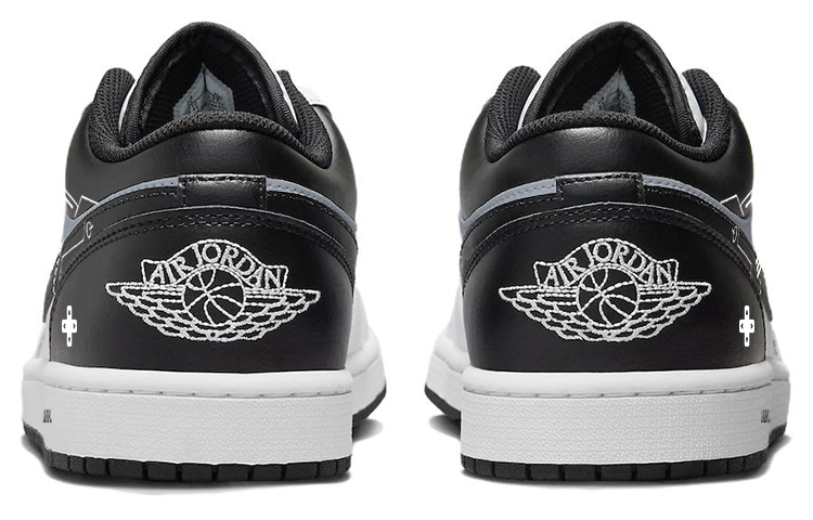 Jordan Air Jordan 1 Slip Resistant Abrasion Resistant Low top Vintage Basketball Shoes Men’s White Black