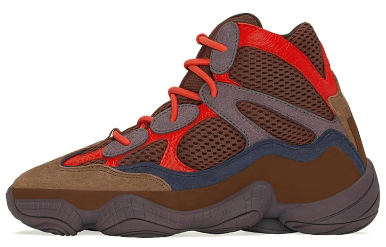 Adidas originals Yeezy 500, comfortable and versatile, non-slip, wear-resistant, wrapping support, high-top dad shoes, same style for men and women, brown