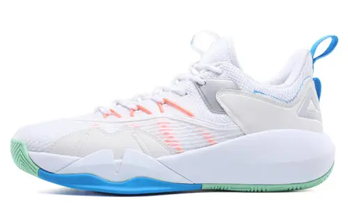 PEAK Textile, Synthetic Leather Cushioning Slip Resistant Abrasion Resistant Low top Basketball Shoes Men's White