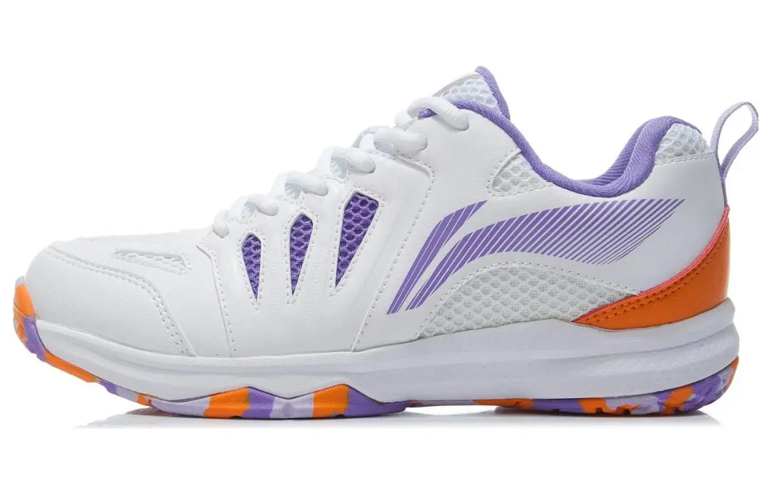 Li Ning Ace Fabric Slip Resistant Abrasion Resistant Low top Badminton Shoes Women's White Purple