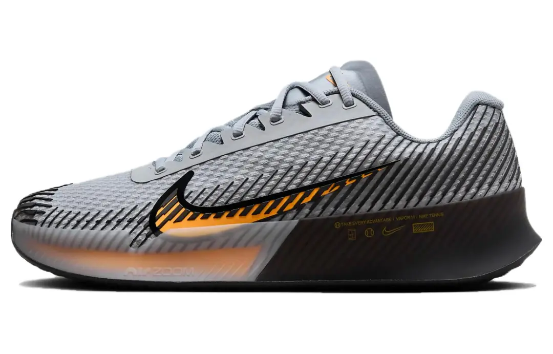 Nike Air Zoom Vapor 11 Low top Tennis Shoes Men's Gray Orange