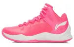 Li Ning Yuqing High top Basketball Shoes Unisex Pink White
