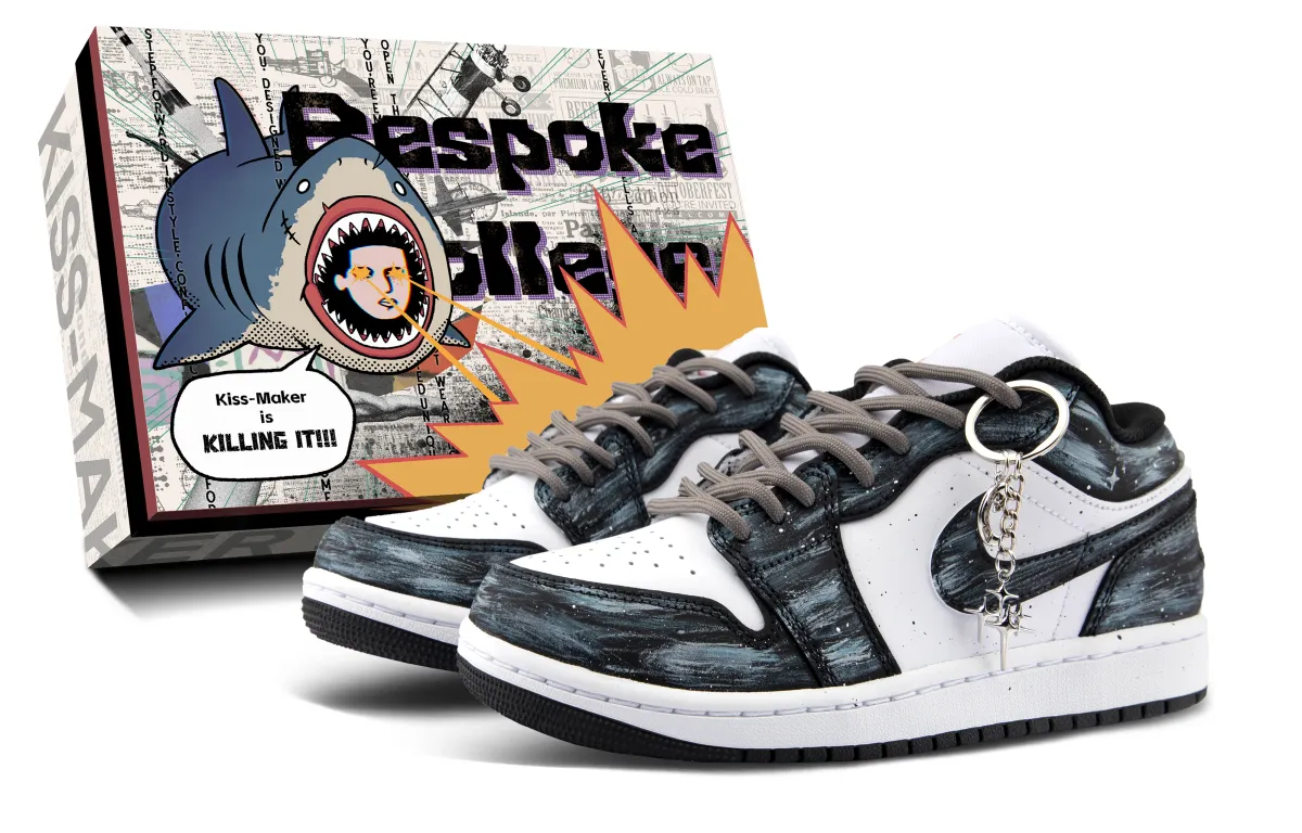 Jordan Air Jordan 1 Leather Cushioning Low top Vintage Basketball Shoes Unisex Starry Sky