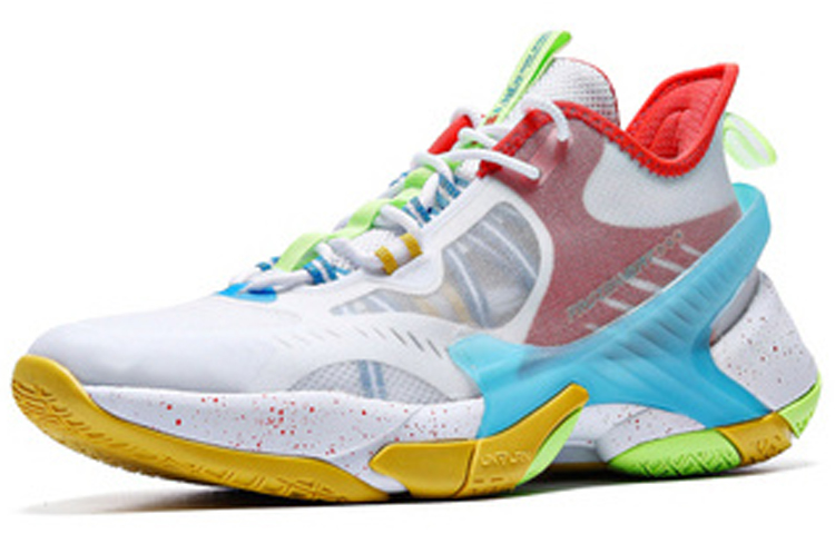 361° Abrasion Resistant Slip Resistant Lightweight Low top Performance Basketball Shoes Men’s White Blue Red