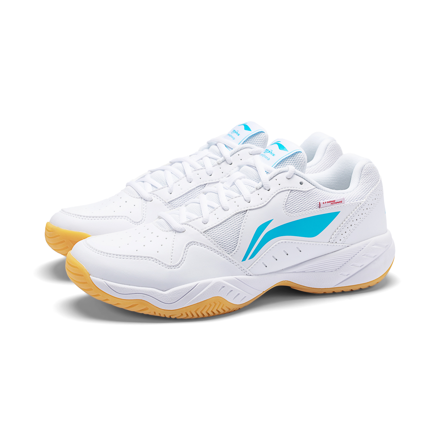 Li Ning Cushioning Slip Resistant Low top Tennis Shoes Unisex White Blue