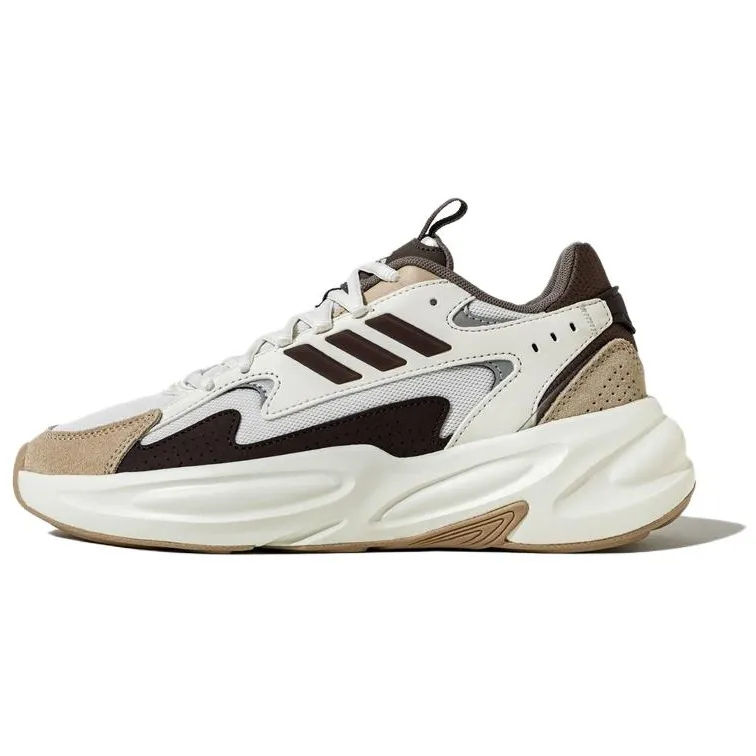 Adidas Ozwave Slip Resistant Abrasion Resistant Low Top Chunky Sneakers Unisex Brown White