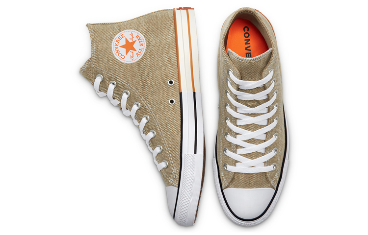 Кеды Converse Chuck Taylor All Star (бежевые) — 卡其色/荷兰橙/白色 — фото 4