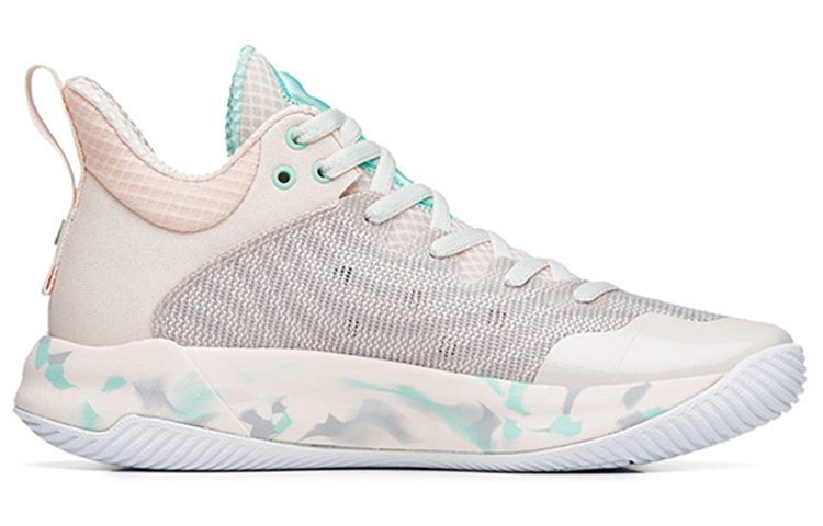 ANTA Mountain 1 Basketball Shoes Men’s Low Top Fair Pink/Porcelain Green